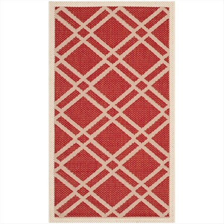 Safavieh 2 Ft. X 3 Ft. -7 In. Rectangle Indoor-Outdoor Courtyard- Red And Bone- Machine Made Rug CY6923-248-2